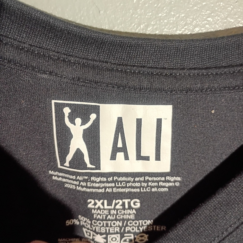 Muhammad Ali Graphic T-Shirt, Men, 2XL, Black, Boxing Sports Print Short Sleeve